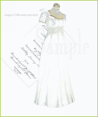 Elegant Gown w/white ribbon tag w/pearl